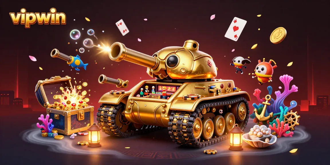 Win big with vipwin in a vibrant 3D casino scene filled with excitement and treasures!
