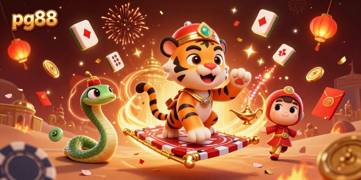 Experience the allure of pg88 with vibrant casino elements, capturing the thrill of winning in a rich 3D setting.