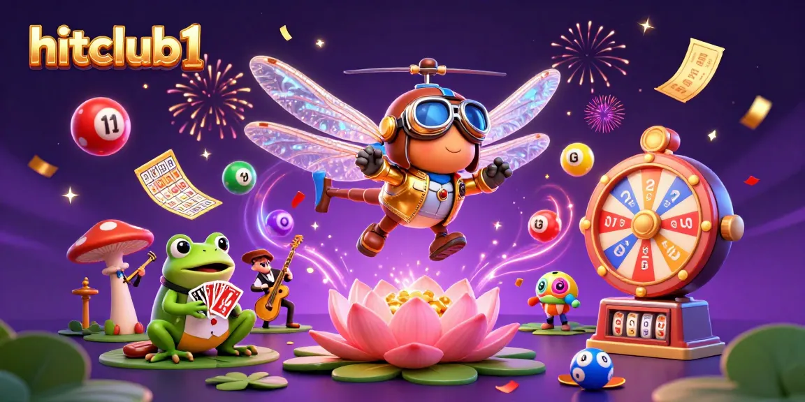 Engage in thrilling gameplay at hitclub1 with a lively 3D illustration capturing vibrant casino action.