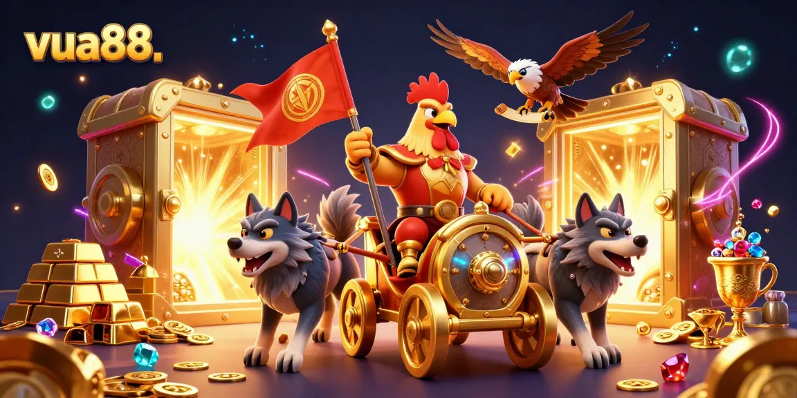 Win big at vua88 with a captivating 3D casino illustration showcasing dynamic gaming elements and exciting features.