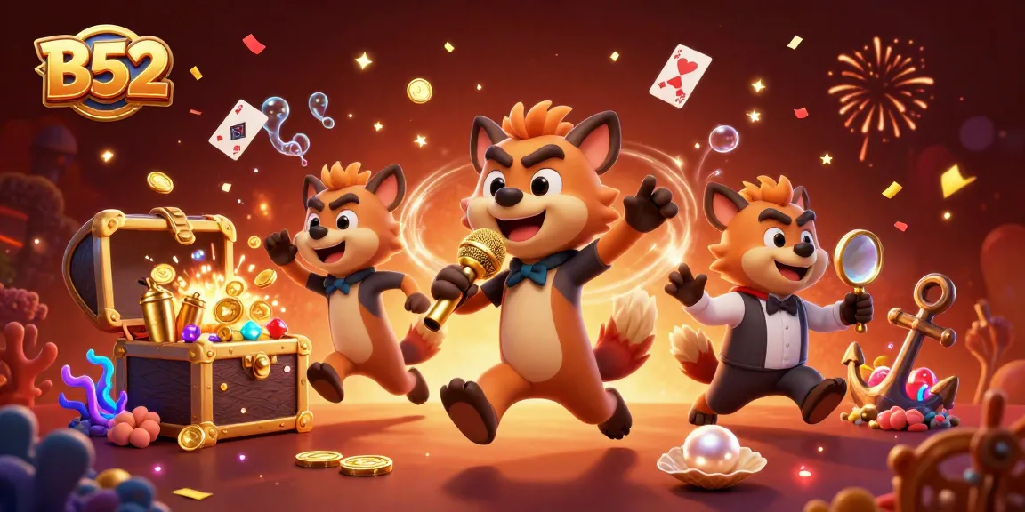 B52 hyenas entertain guests at a vibrant comedy casino club, showcasing exciting gaming elements.