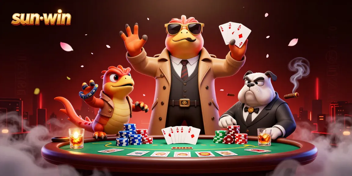 Experience a thrilling sun-win moment with 3 cartoon raptors sneakily entering a casino lounge.