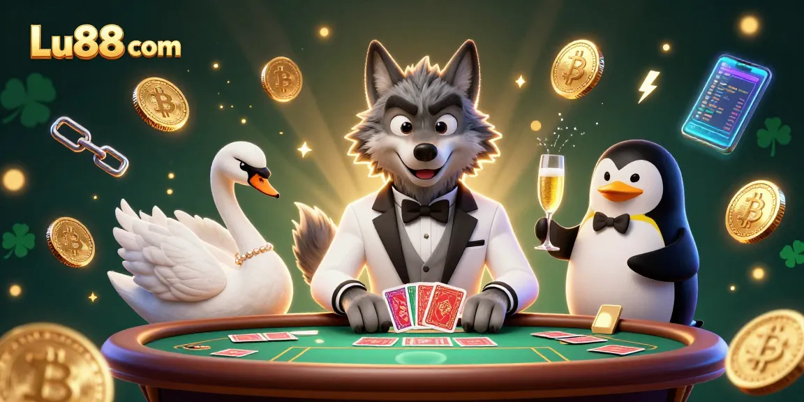 Experience thrilling gameplay at Lu88 com with vibrant casino characters and crypto elements!