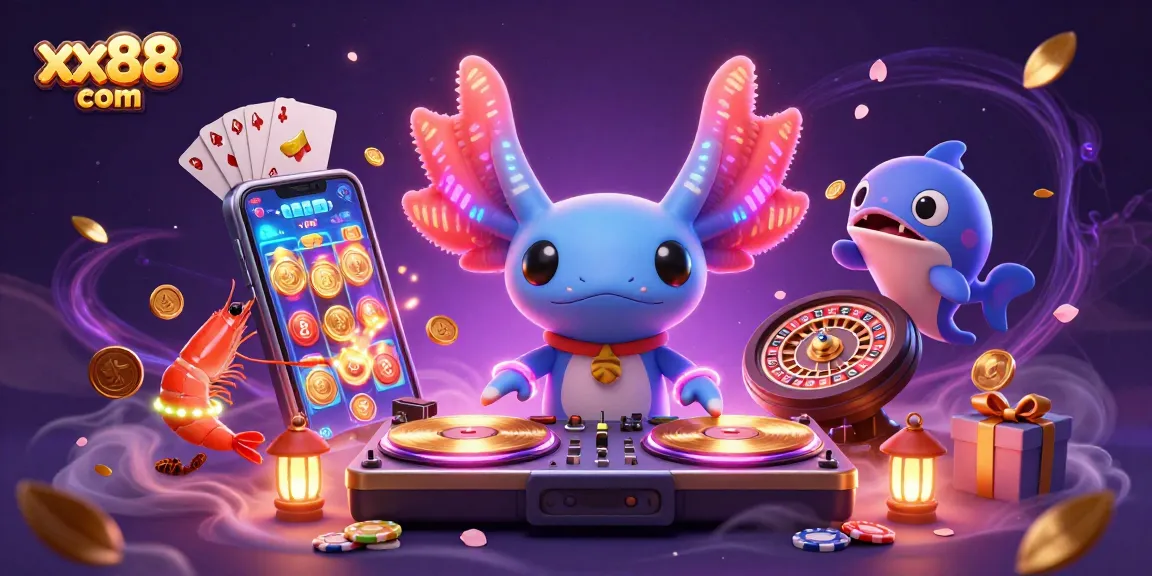 Experience thrilling games at xx88 com as colorful characters engage in vibrant casino activities.