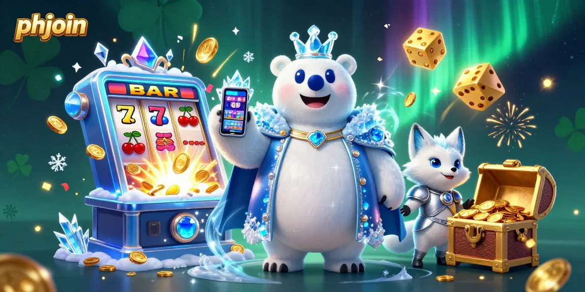 Engage with phjoin's exciting jackpot experience through this dynamic illustration featuring casino elements and vibrant characters.